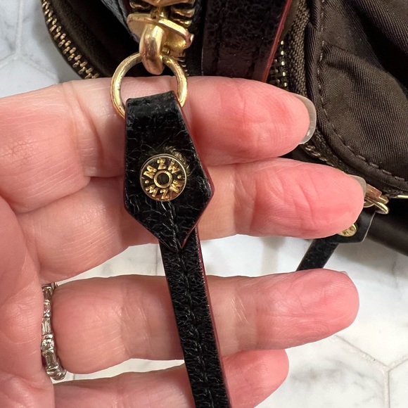 MZ Wallace Jane Tote Large Chocolate Brown Nylon Multi-Zip Leather Handles - Picture 12 of 12